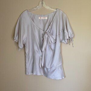 marni silk short sleeve blouse
